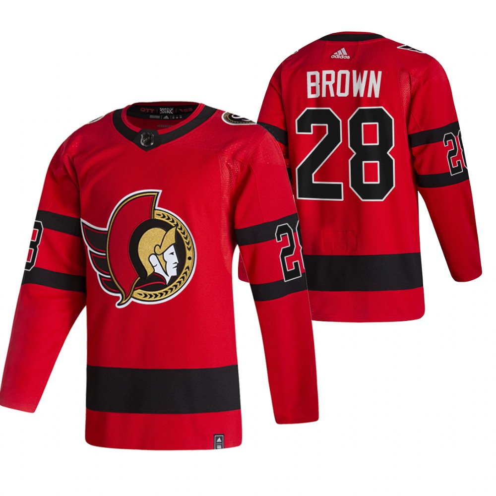 Cheap 2021 Adidias Ottawa Senators 28 Connor Brown Red Men Reverse Retro Alternate NHL Jersey